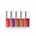 All fives bottles of the Dear Māia luminous liquid blush shown in one picture on a white background. 